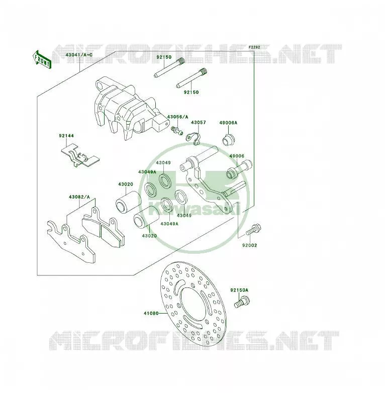 FREIN AVANT Kawasaki QUAD 400 1995 KLF400 4X4  KLF400-B3