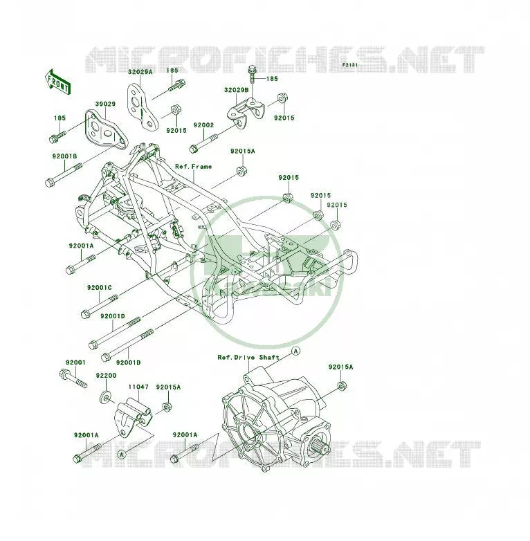 PIECE DE CADRE (COUVERTURE) Kawasaki QUAD 400 1995 KLF400 4X4  KLF400-B3