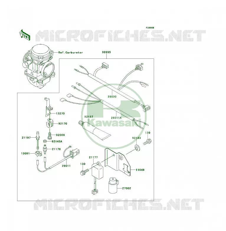 PIECE EN OPTION(CARBURATEUR) Kawasaki QUAD 400 1995 KLF400 4X4  KLF400-B3