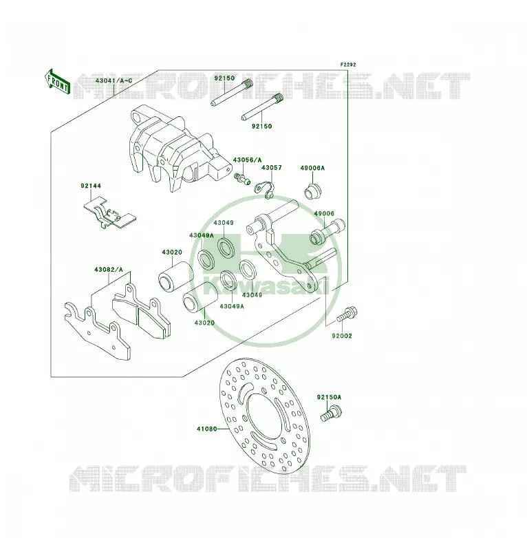 FREIN AVANT Kawasaki QUAD 400 1995 KLF400 4X4  KLF400-B3A