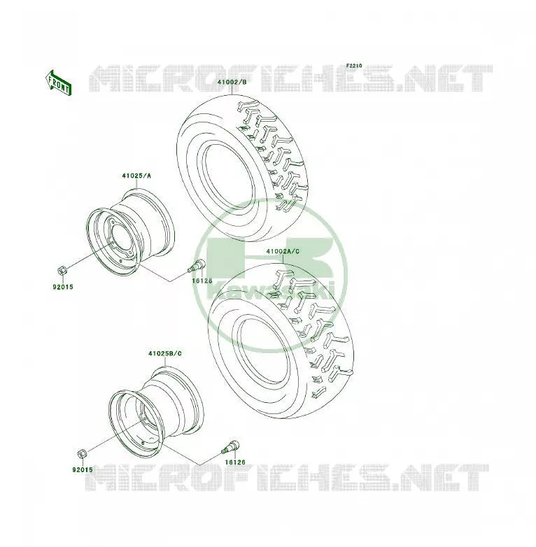 PNEUS Kawasaki QUAD 400 1995 KLF400 4X4  KLF400-B3A