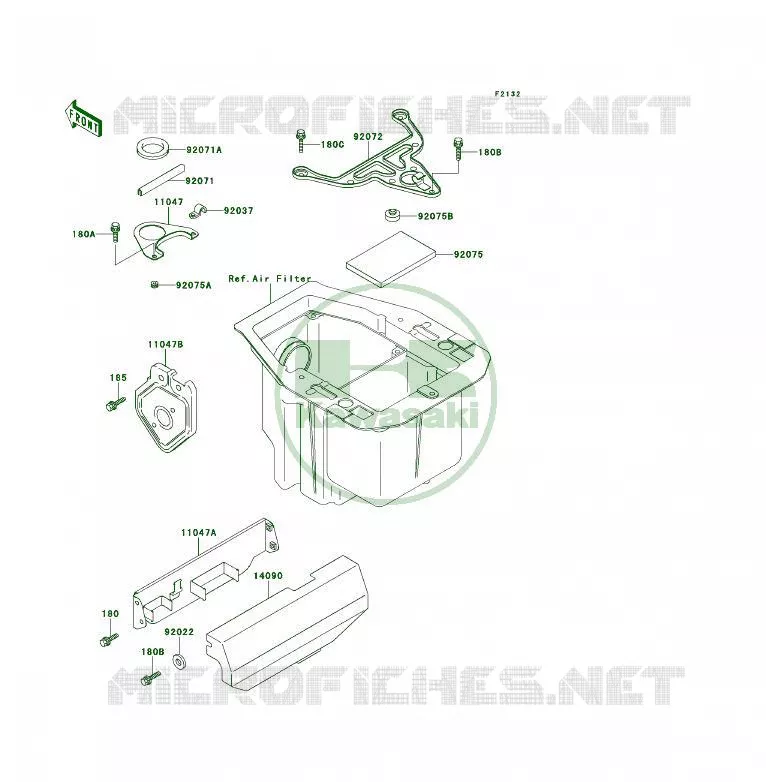 SUPPORT BATTERIE Kawasaki QUAD 400 1995 KLF400 4X4  KLF400-B3A