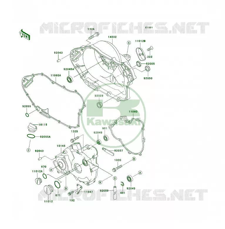 COUVERCLES MOTEUR Kawasaki QUAD 400 1996 KLF400 4X4  KLF400-B4