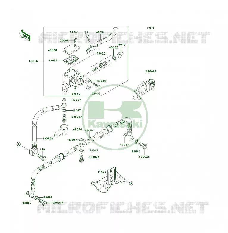 MAITRE CYLINDRE AV Kawasaki QUAD 400 1997 KLF400 4X4  KLF400-B5