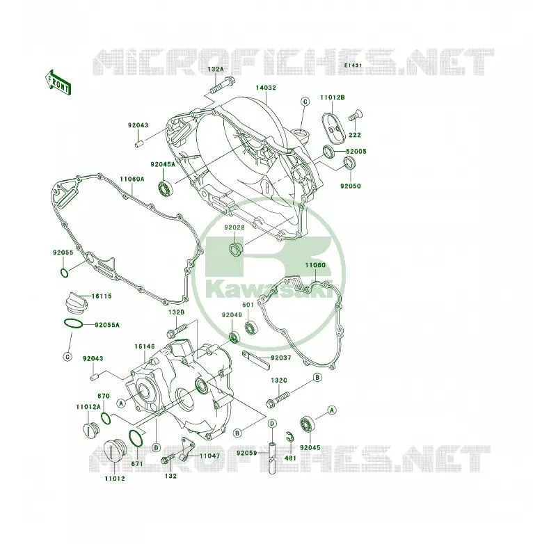 COUVERCLES MOTEUR Kawasaki QUAD 400 1997 KLF400 4X4  KLF400-B5