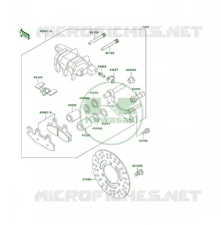 FREIN AVANT Kawasaki QUAD 400 1997 KLF400 4X4  KLF400-B5