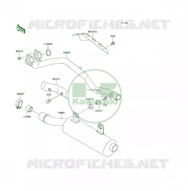 &Eacute;CHAPPEMENT Kawasaki QUAD 400 1998 KLF400 4X4  KLF400-B6