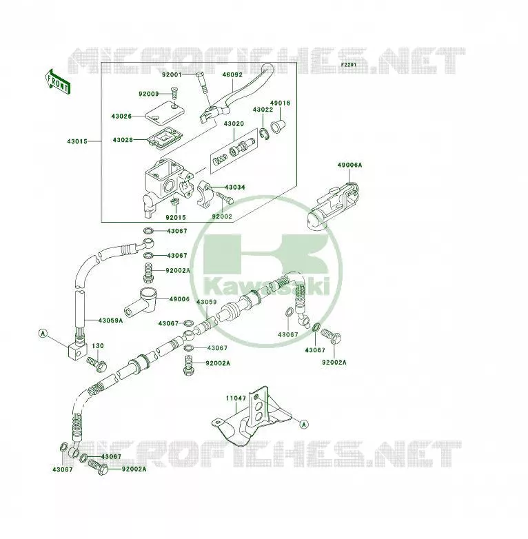 MAITRE CYLINDRE AV Kawasaki QUAD 400 1998 KLF400 4X4  KLF400-B6