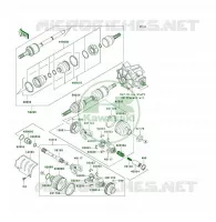 ARBRE DE TRANSMISSION(AVANT) pour Kawasaki KLF400 4X4 1998