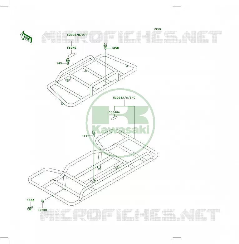 PORTE BAGAGE (S) Kawasaki QUAD 400 1999 KLF400 4X4  KLF400-B7