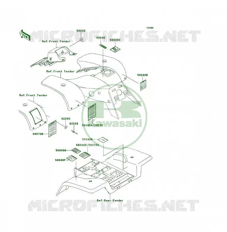LABEL Kawasaki QUAD 250 1996 KSF250  KSF250-A10