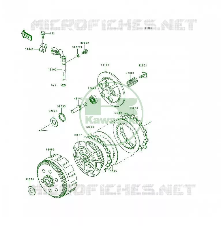 EMBRAYAGE Kawasaki QUAD 250 1996 KSF250  KSF250-A10