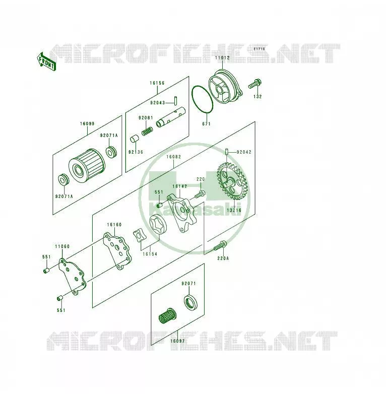 POMPE A HUILE Kawasaki QUAD 250 1997 KSF250  KSF250-A11