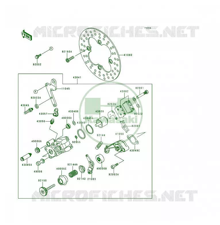 FREIN ARRIERE Kawasaki QUAD 250 1998 KSF250  KSF250-A12