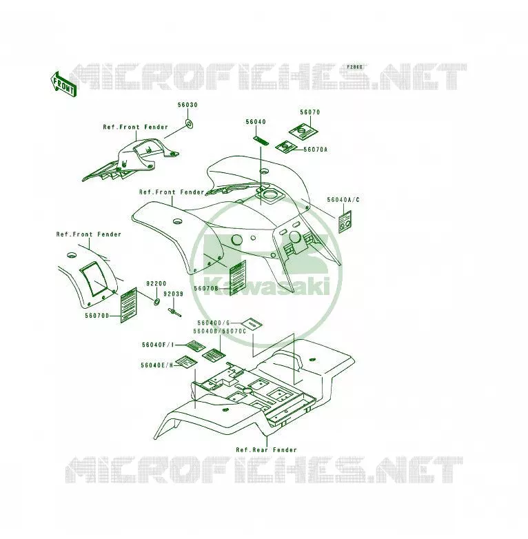 LABEL Kawasaki QUAD 250 2000 KSF250  KSF250-A14