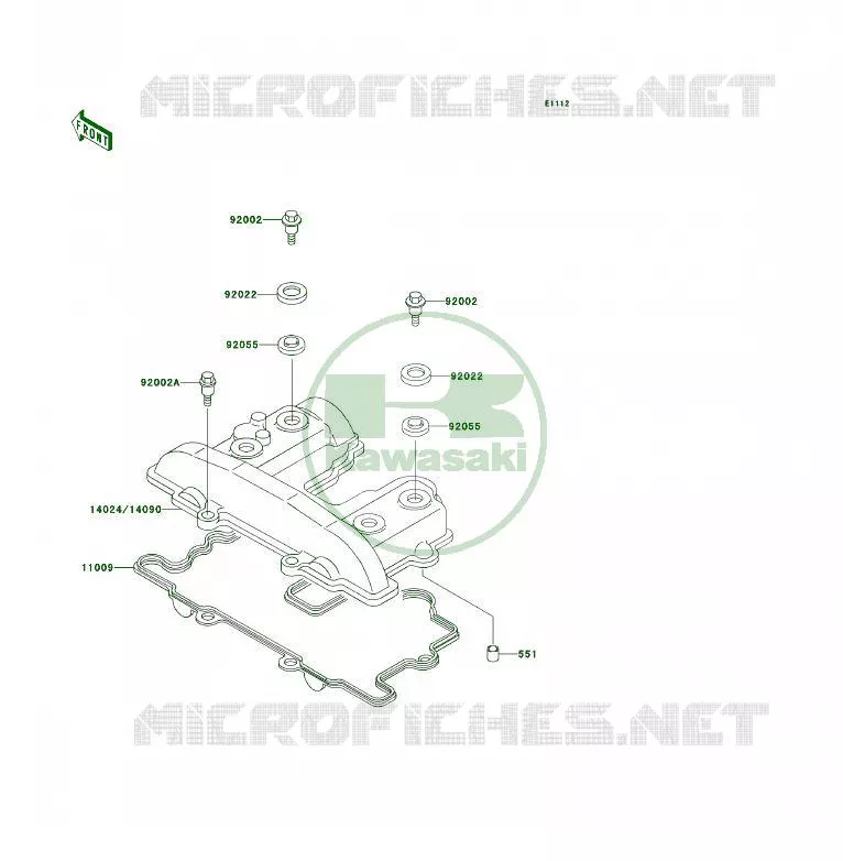 COUVRE CULASSE Kawasaki QUAD 250 2000 KSF250  KSF250-A14
