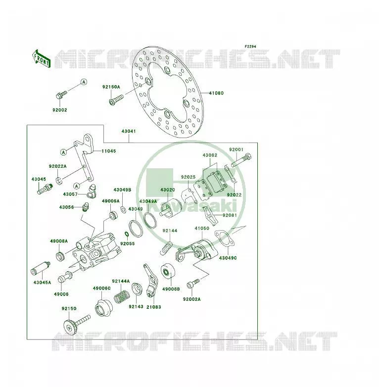 FREIN ARRIERE Kawasaki QUAD 250 2001 KFX250  KSF250-A15