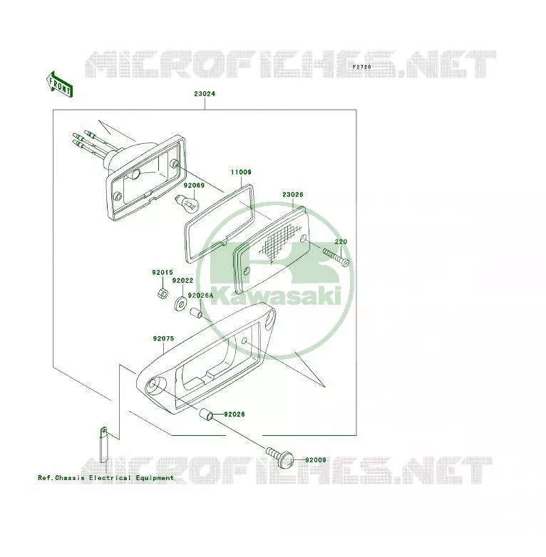 FEUX ARRI&Egrave;RE(S) Kawasaki QUAD 250 2002 KSF250  KSF250-A16