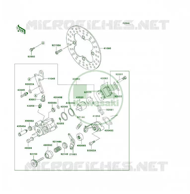 FREIN ARRIERE Kawasaki QUAD 250 2003 KFX250  KSF250-A17