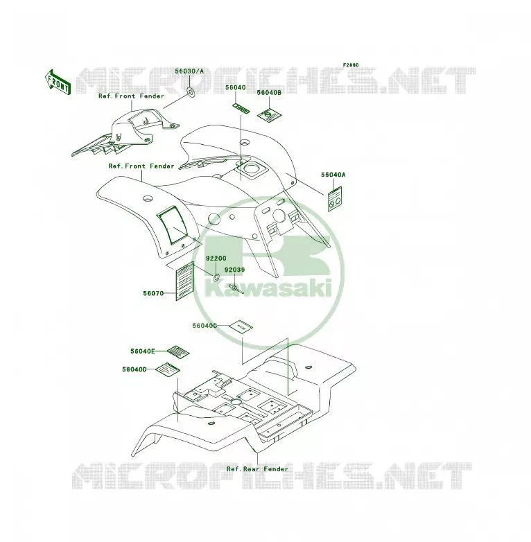 LABEL Kawasaki QUAD 250 2003 KSF250  KSF250-A17