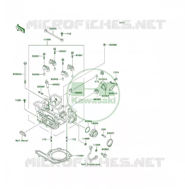 CULASSE Kawasaki QUAD 250 2004 KFX250  KSF250-A18