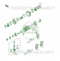 BARILLET/FOURCHETTE pour Kawasaki KSF250 1989