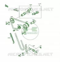 ARBRE A CAME/TENDEUR pour Kawasaki KSF250 1991