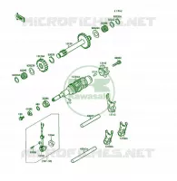 BARILLET/FOURCHETTE pour Kawasaki KSF250 1991