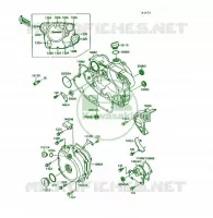 COUVERCLES MOTEUR pour Kawasaki KSF250 1991