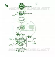 CYLINDRE/PISTON pour Kawasaki KSF250 1991