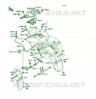 GARDE BOUE AVANT pour Kawasaki KSF250 1991