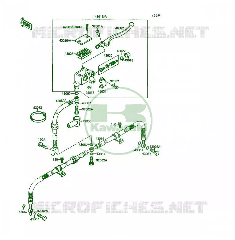 MAITRE CYLINDRE AV Kawasaki QUAD 250 1992 KSF250  KSF250-A6