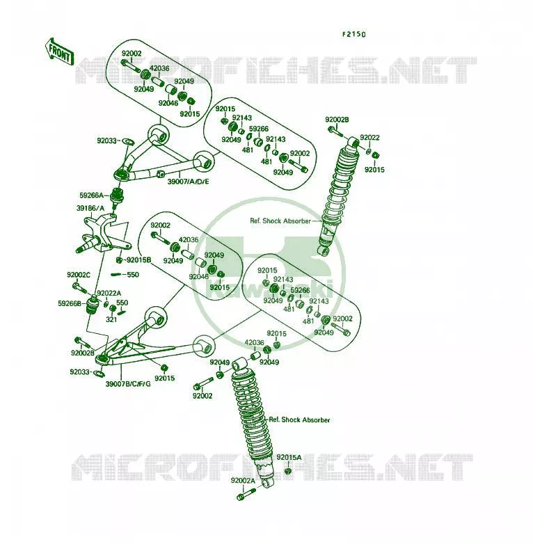 SUSPENSION Kawasaki QUAD 250 1992 KSF250  KSF250-A6