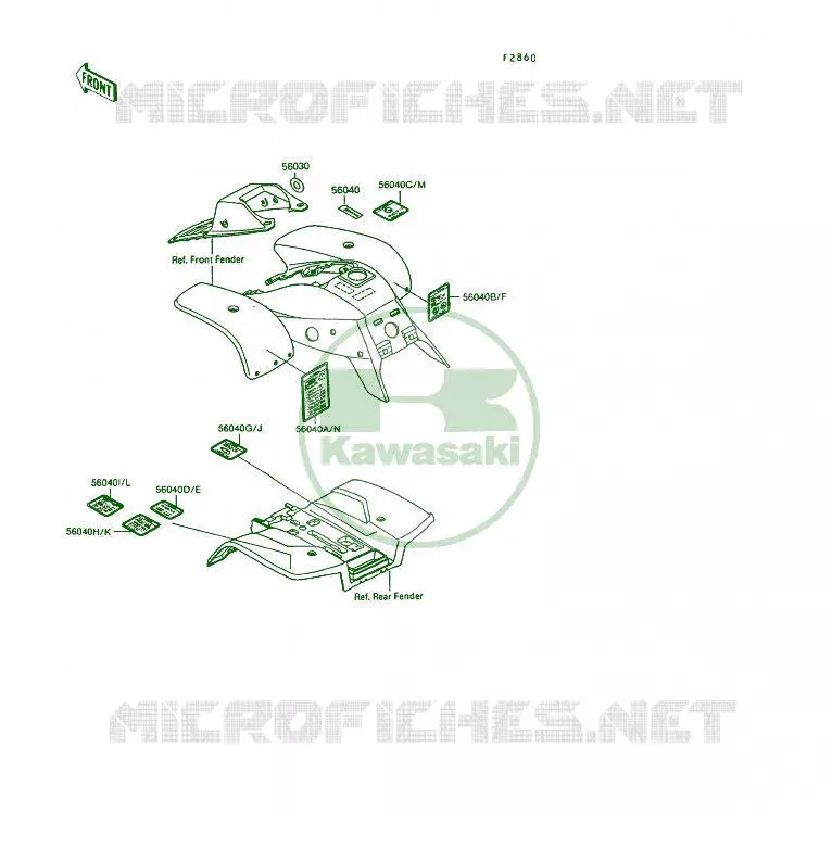 LABEL Kawasaki QUAD 250 1994 KSF250  KSF250-A8