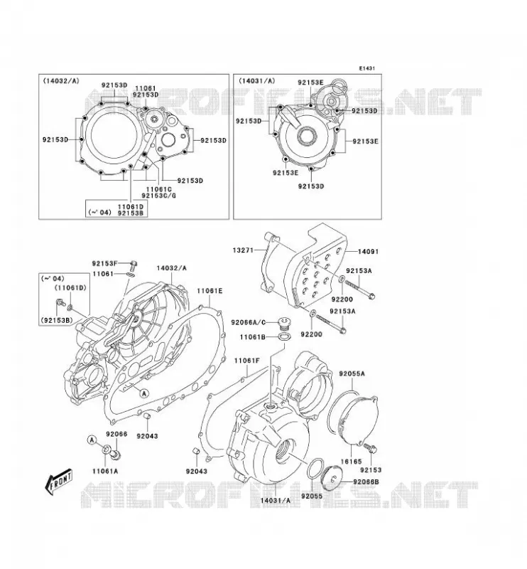 COUVERCLES MOTEUR Kawasaki QUAD 400 2003 KFX400  KSF400-A1