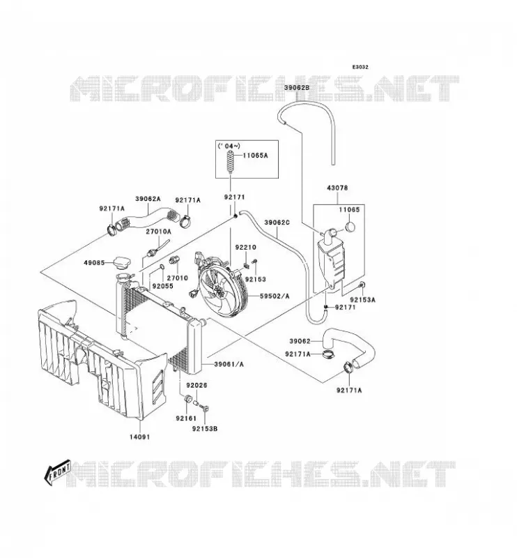 RADIATEUR Kawasaki QUAD 400 2003 KFX400  KSF400-A1