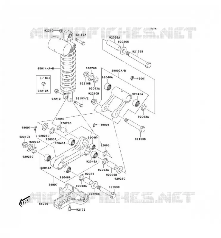 SUSPENSION ARRI&Egrave;RE Kawasaki QUAD 400 2003 KFX400  KSF400-A1