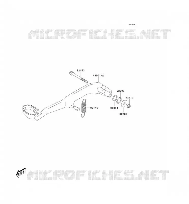 PEDALE DE FREIN Kawasaki QUAD 400 2004 KFX400  KSF400-A2