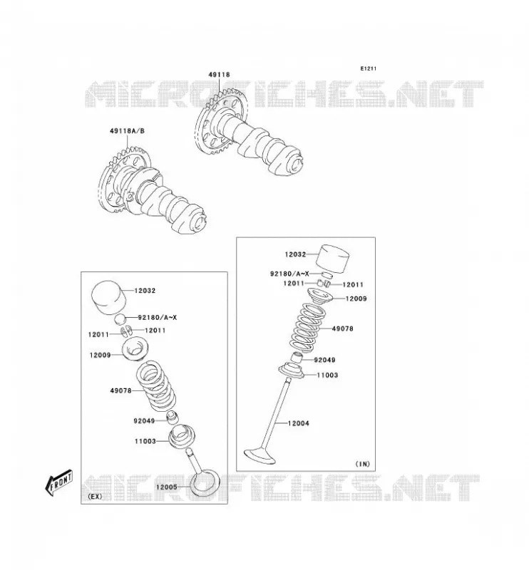 SOUPAPE/ARBRE A CAME Kawasaki QUAD 400 2004 KFX400  KSF400-A2