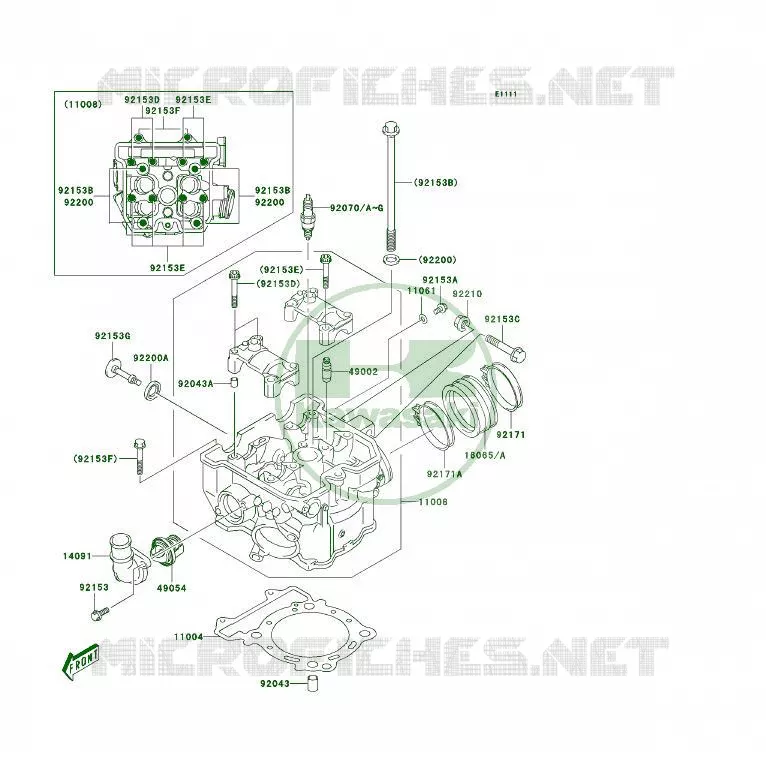 CULASSE Kawasaki QUAD 400 2004 KFX400  KSF400-A2