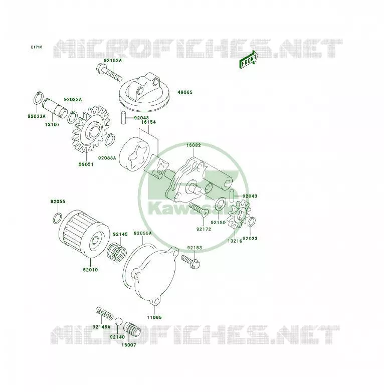 POMPE A HUILE Kawasaki QUAD 400 2004 KFX400  KSF400-A2