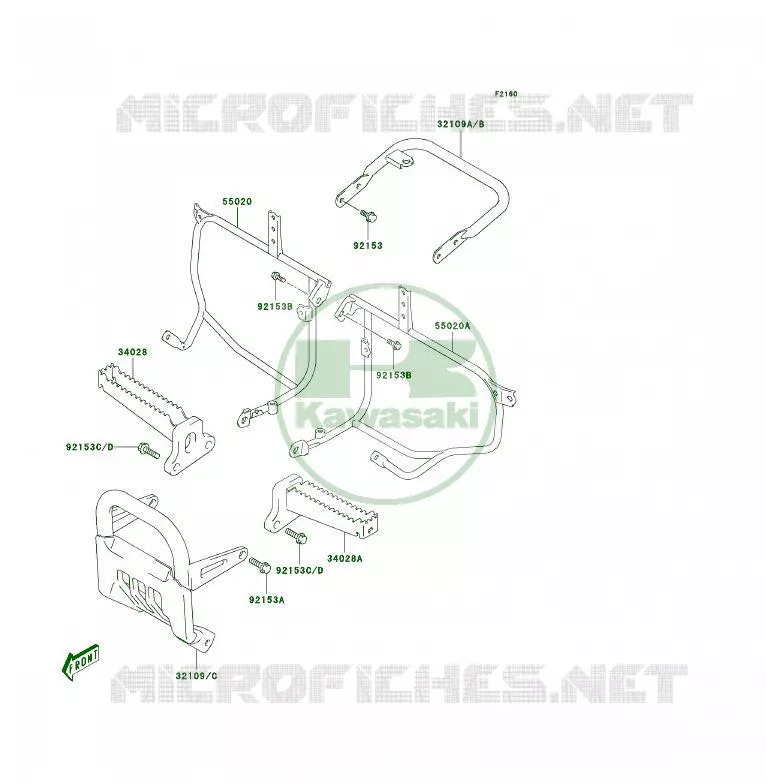 REPOSE PIED Kawasaki QUAD 400 2004 KFX400  KSF400-A2