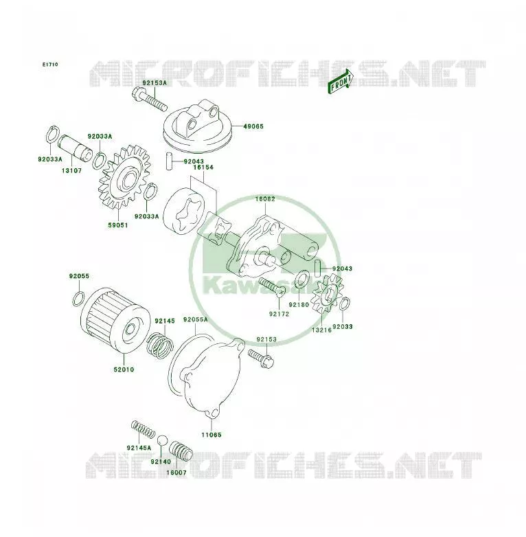 POMPE A HUILE/FILTRE &Agrave; HUILE Kawasaki QUAD 400 2006 KFX400  KSF400A6F