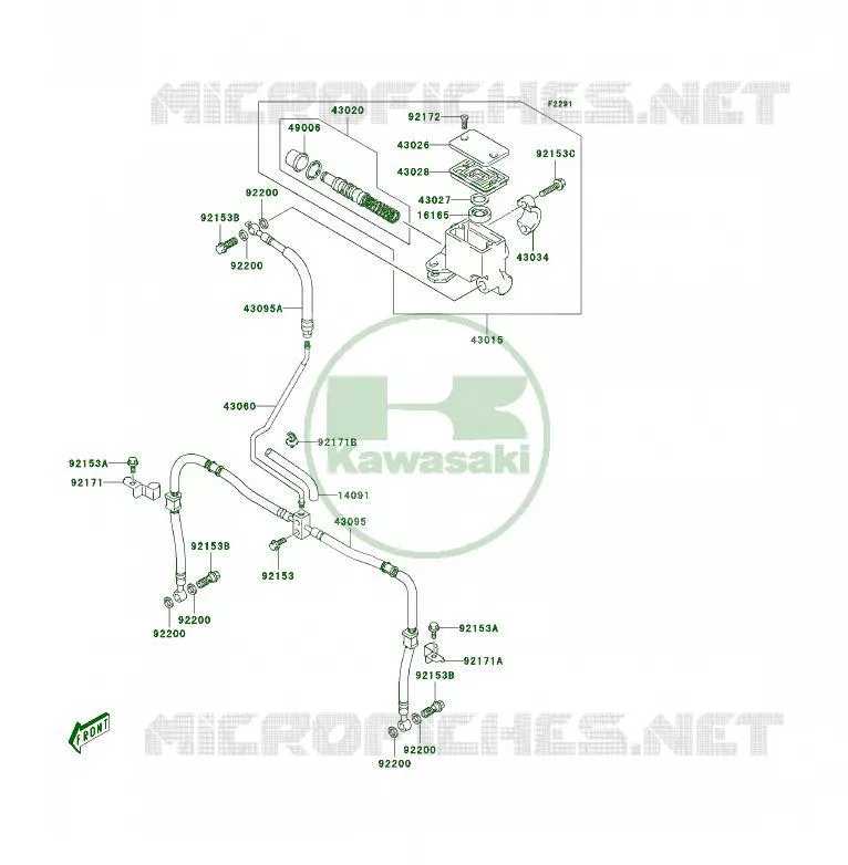 MAITRE CYLINDRE AV Kawasaki QUAD 400 2006 KFX400  KSF400A6F