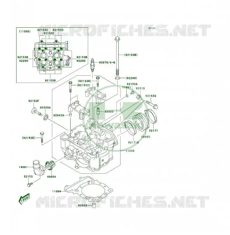 CULASSE Kawasaki QUAD 400 2006 KFX400  KSF400A6F