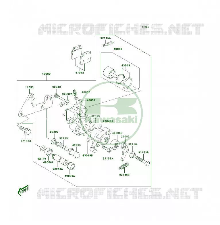 FREIN ARRIERE Kawasaki QUAD 400 2006 KFX400  KSF400A6F