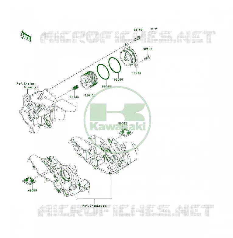 FILTRE &Agrave; HUILE Kawasaki QUAD 450 2008 KFX450R  KSF450B8F