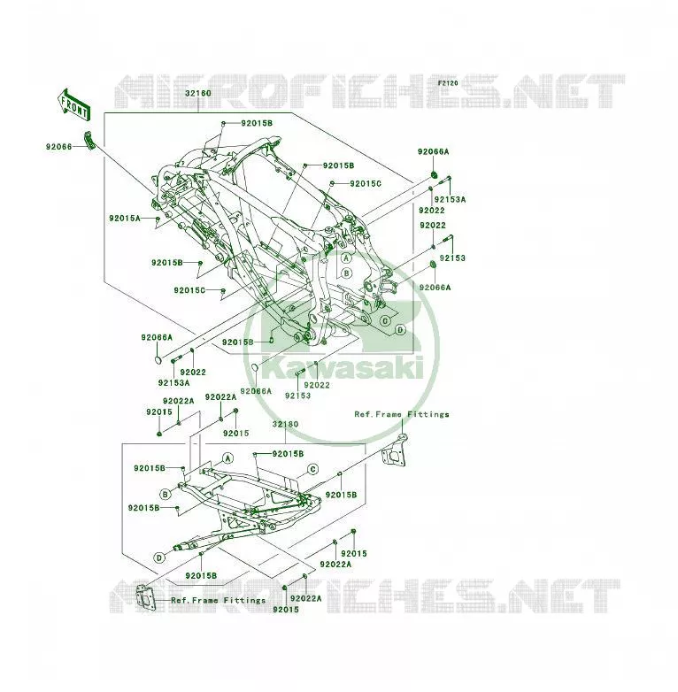 CH&Acirc;SSIS Kawasaki QUAD 450 2008 KFX450R  KSF450B8F
