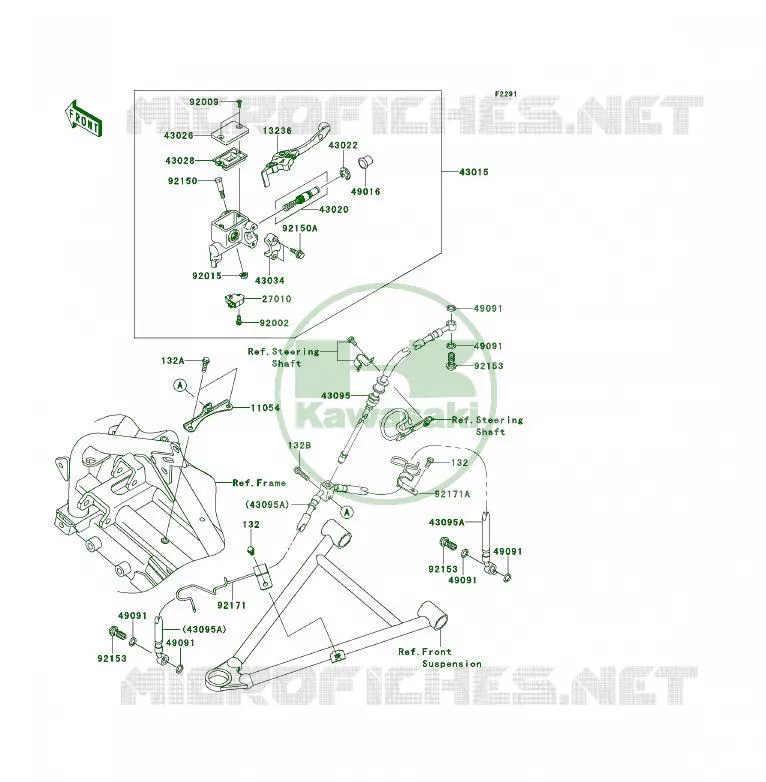 MAITRE CYLINDRE AV Kawasaki QUAD 450 2008 KFX450R  KSF450B8F