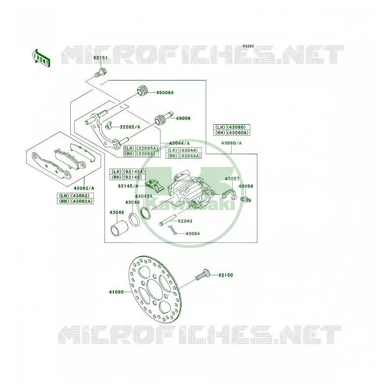 FREIN AVANT Kawasaki QUAD 450 2008 KFX450R  KSF450B8F